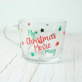 “My Christmas Movie Mug” glass mug: listing photo 2