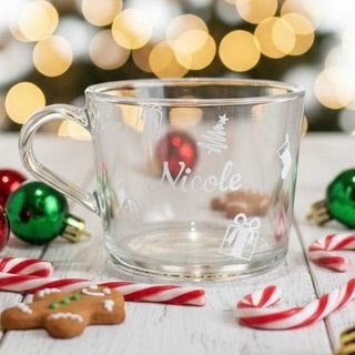 Personalised Christmas glass mug: listing photo 3