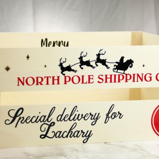 North Pole Shipping Co crate decals: listing photo 3
