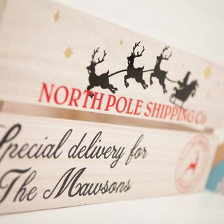 North Pole Shipping Co crate decals: listing photo 6